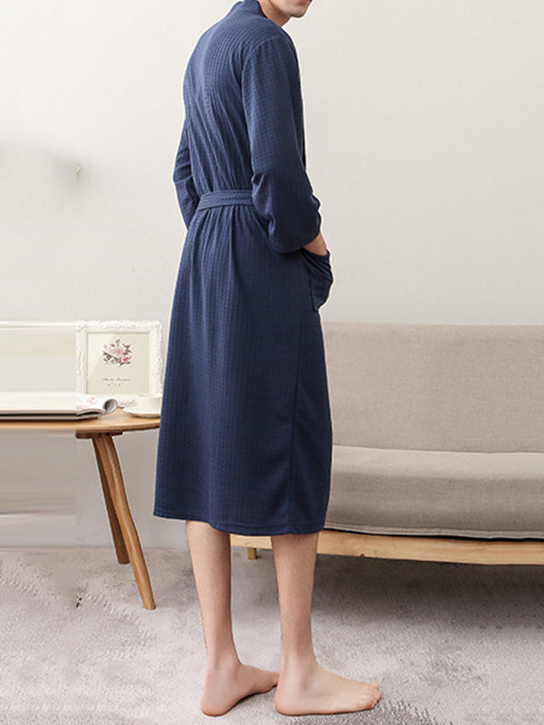 Robe de pyjama fine à bandage solide et confortable
