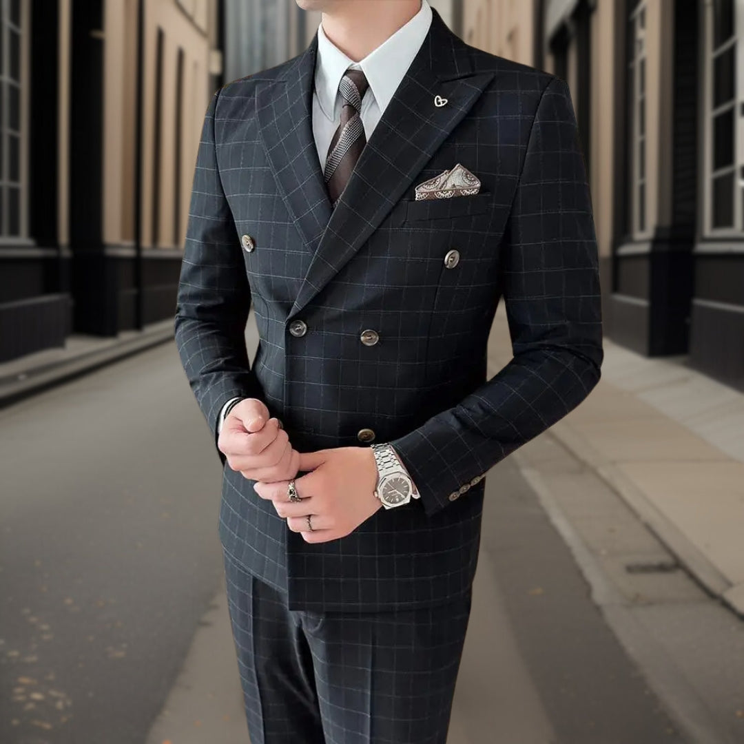 Costume de Mariage à Carreaux Luxueux pour Hommes | Trois Pièces