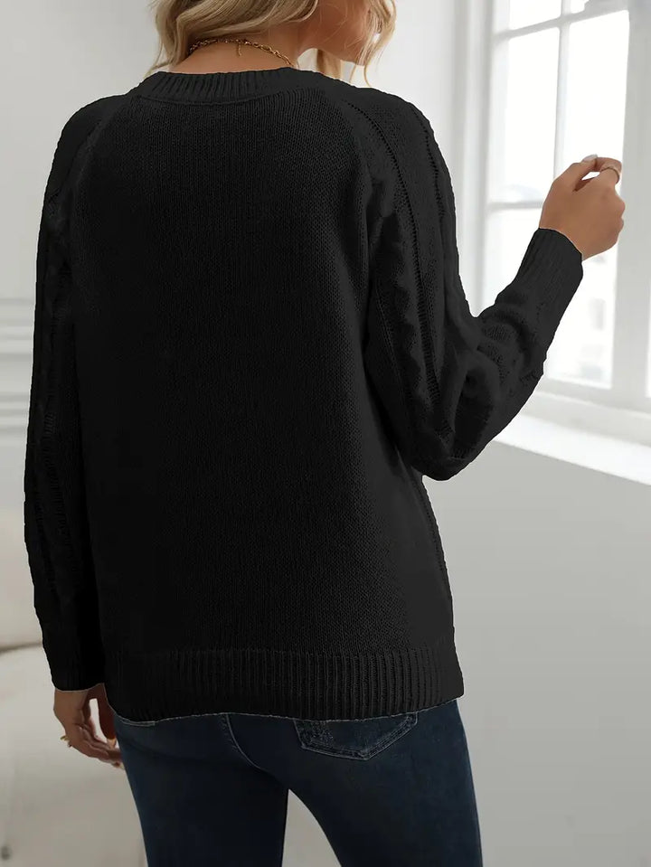 PULL EN CABLE SOLIDE POUR FEMMES | STYLE ÉLÉGANT ET CHAUD
