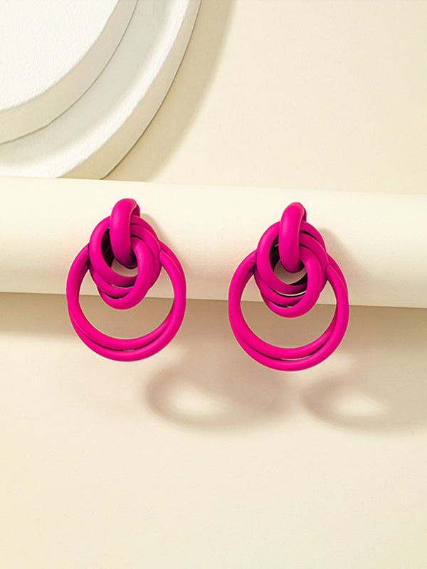 Boucles d'oreilles géométriques ajourées brillantes