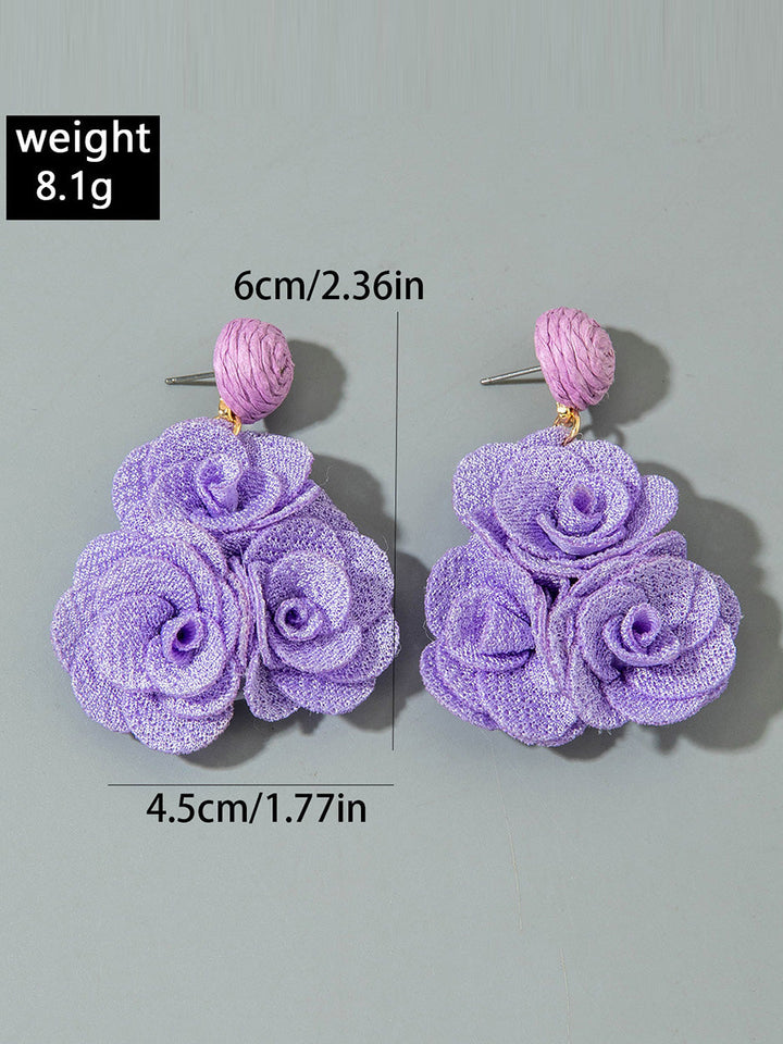 Boucles d'oreilles pendantes en forme de fleur