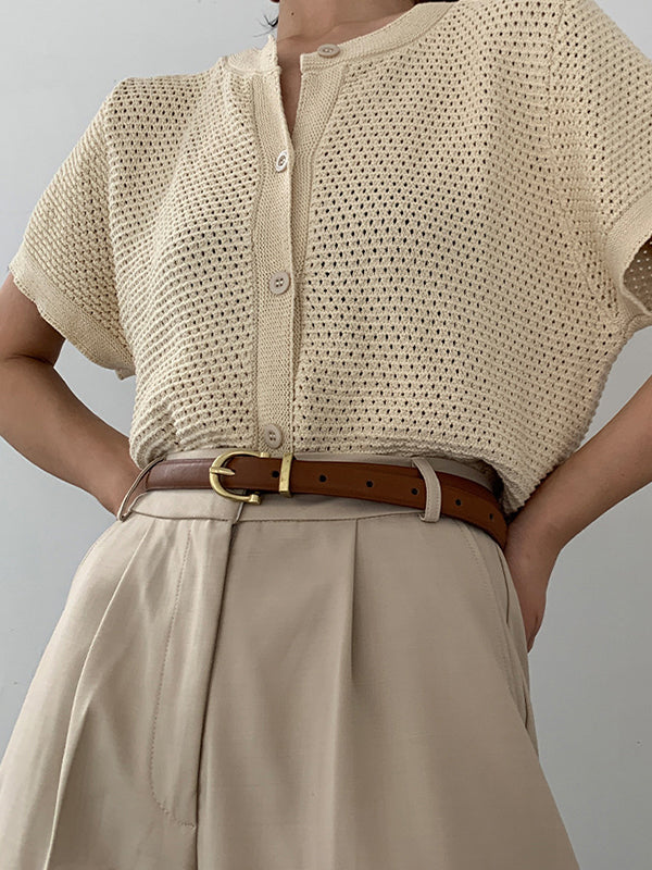 Ceinture à boucle, à empiècements, couleur contrastée