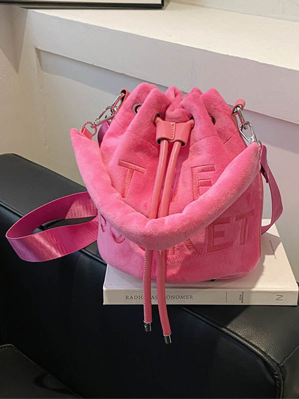 Sac à main à cordon de serrage, à imprimé lettres