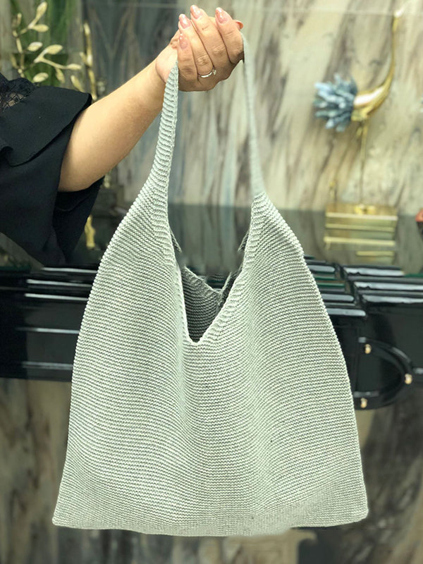 Sacs de couleur unie Sac à main tissé