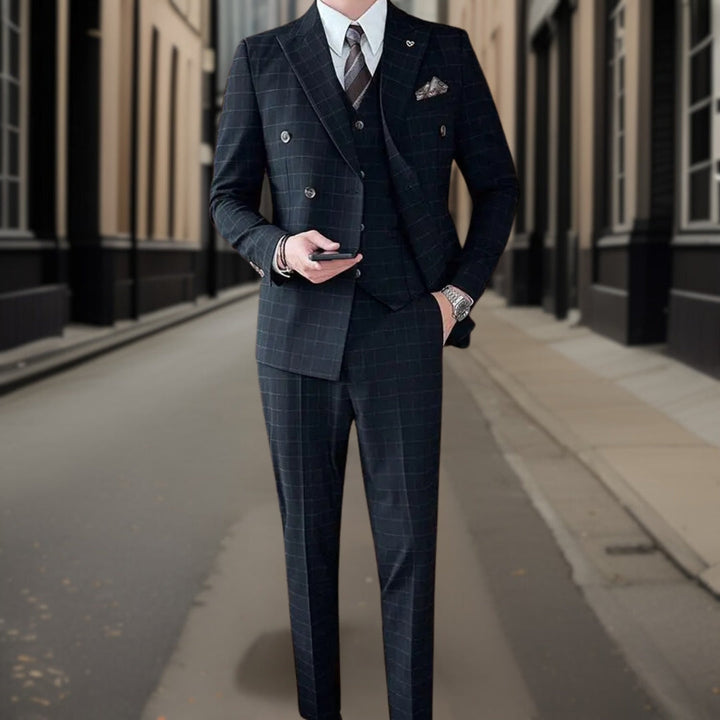 Costume de Mariage à Carreaux Luxueux pour Hommes | Trois Pièces
