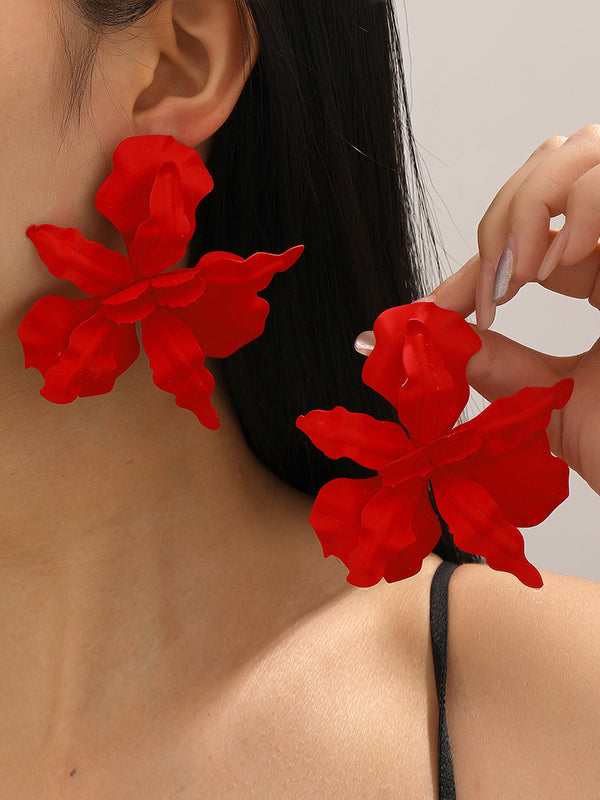 Boucles d'oreilles pendantes en forme de fleur