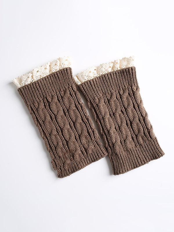 Jambières chaudes ajourées en jacquard