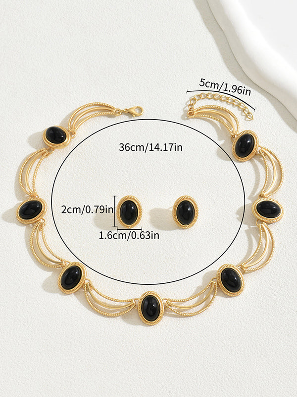 Parure collier et boucles d'oreilles géométrique