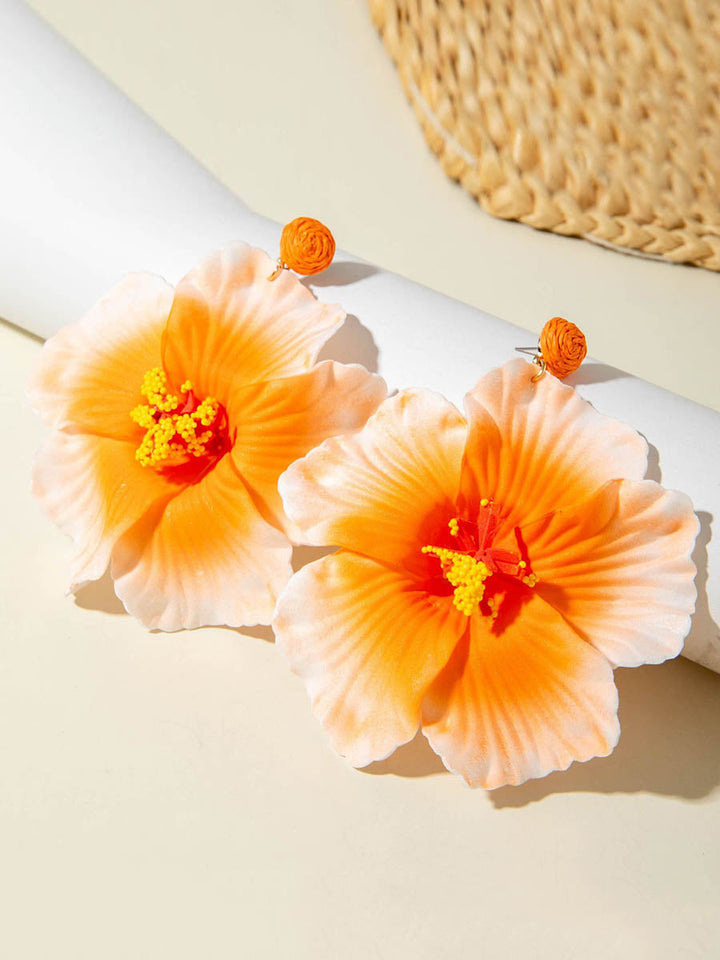 Boucles d'oreilles pendantes en forme de fleur