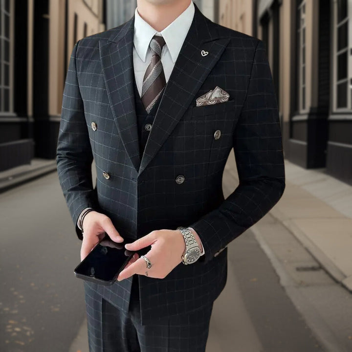 Costume de Mariage à Carreaux Luxueux pour Hommes | Trois Pièces
