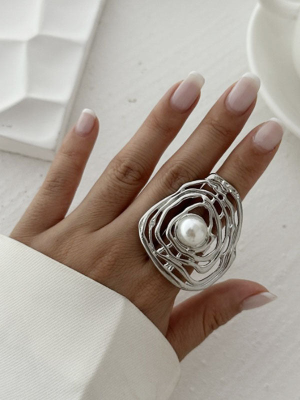 Bague géométrique ajourée