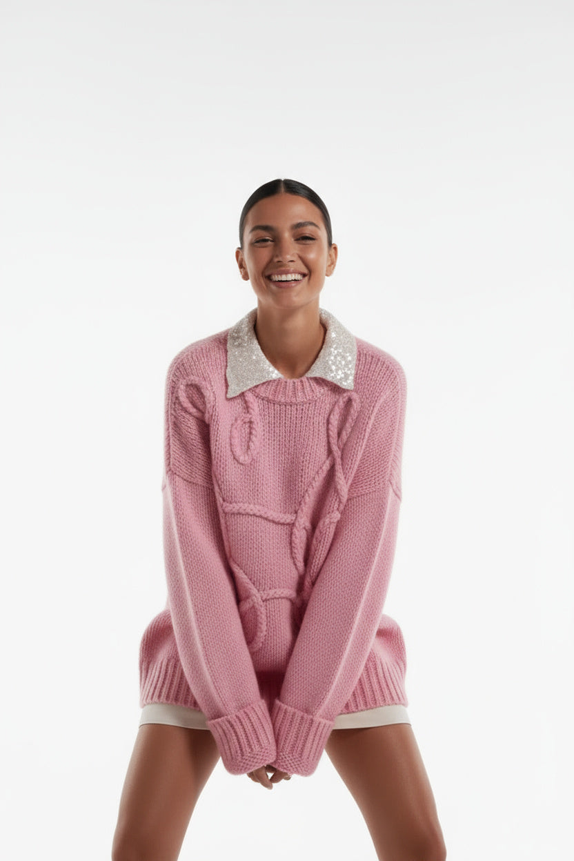 Sienna | Pull en tricot surdimensionné pour femmes avec col rond