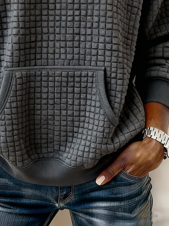 Romy | Sweatshirt à carreaux pour femmes Off-Shoulder moderne