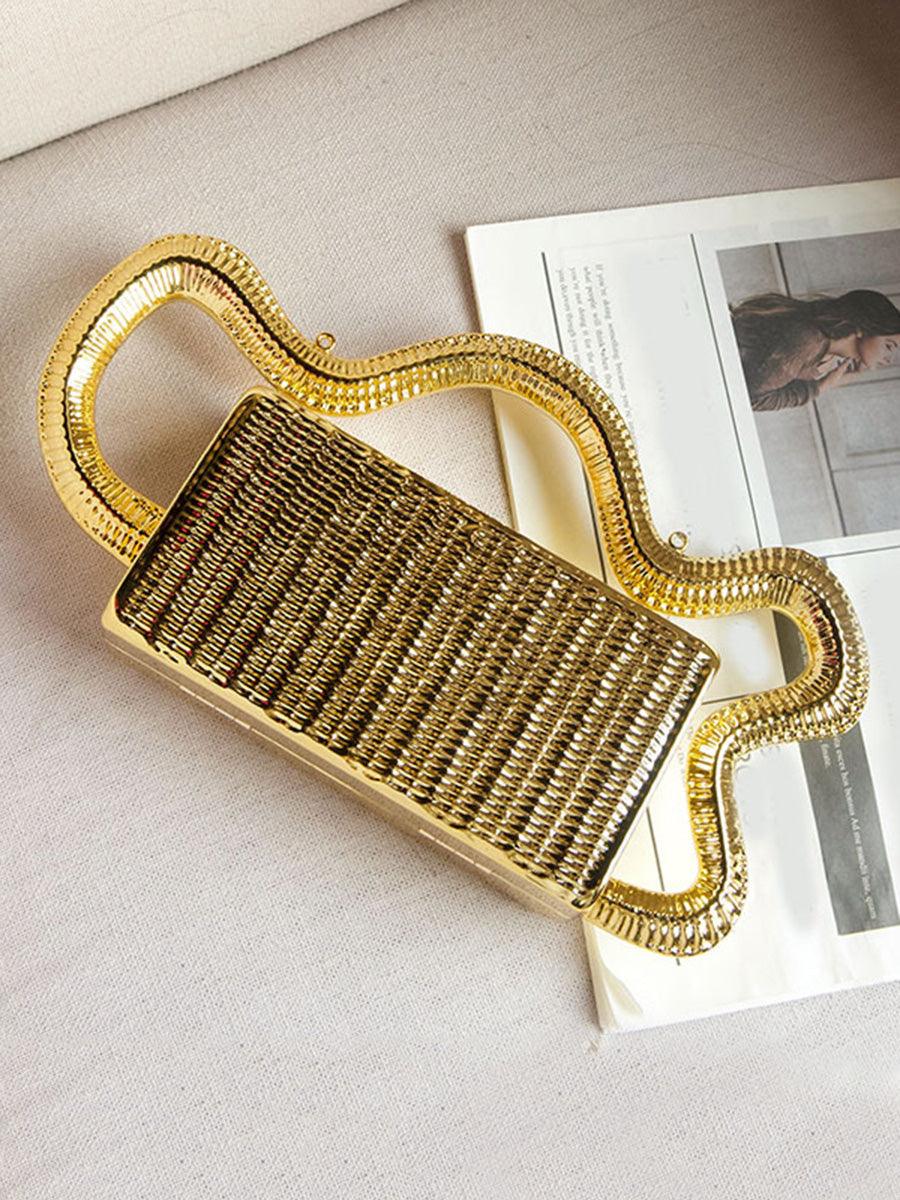 Sac à main géométrique à chaîne, couleur unie