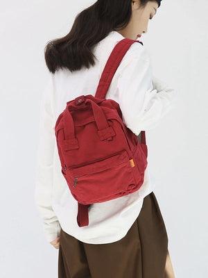 Sac à dos simple et décontracté en toile de 5 couleurs