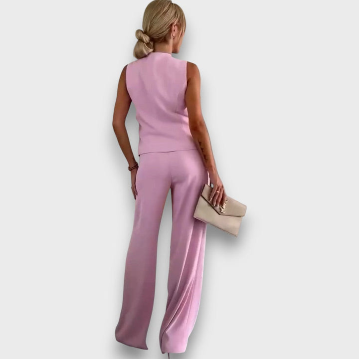 Milia – Tailleur pour femme avec gilet et jambes larges