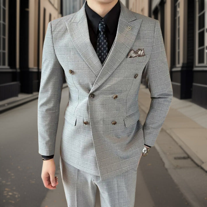 Costume de Mariage à Carreaux Luxueux pour Hommes | Trois Pièces