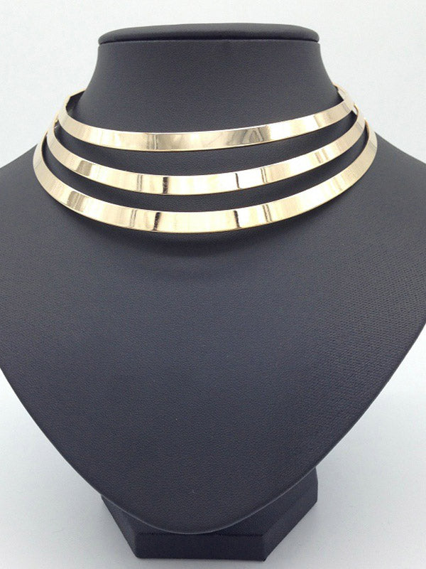 Collier géométrique ajouré à chaîne