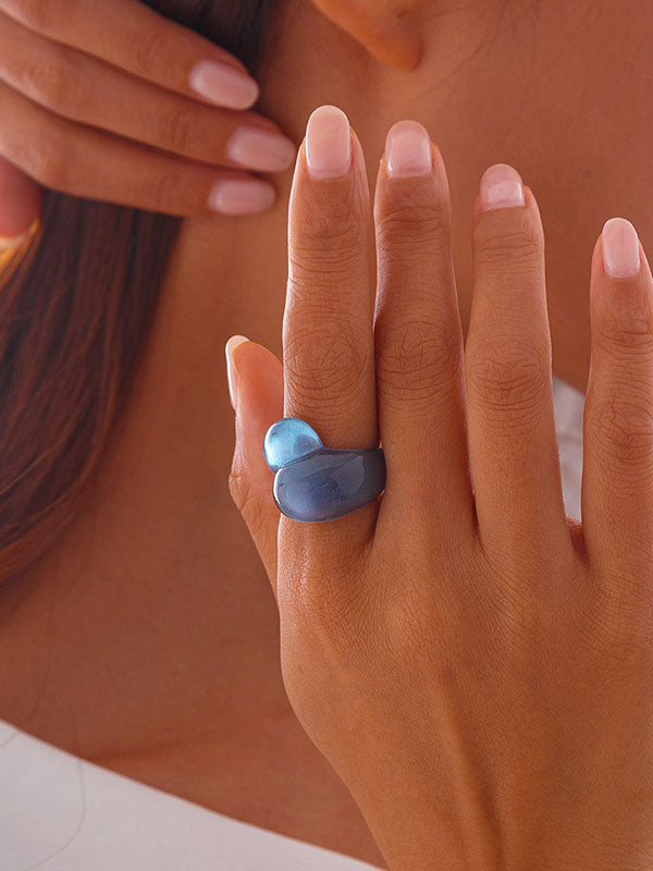 Bague géométrique couleur unie