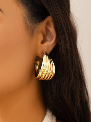 Boucles d'oreilles géométriques normcore, couleur unie