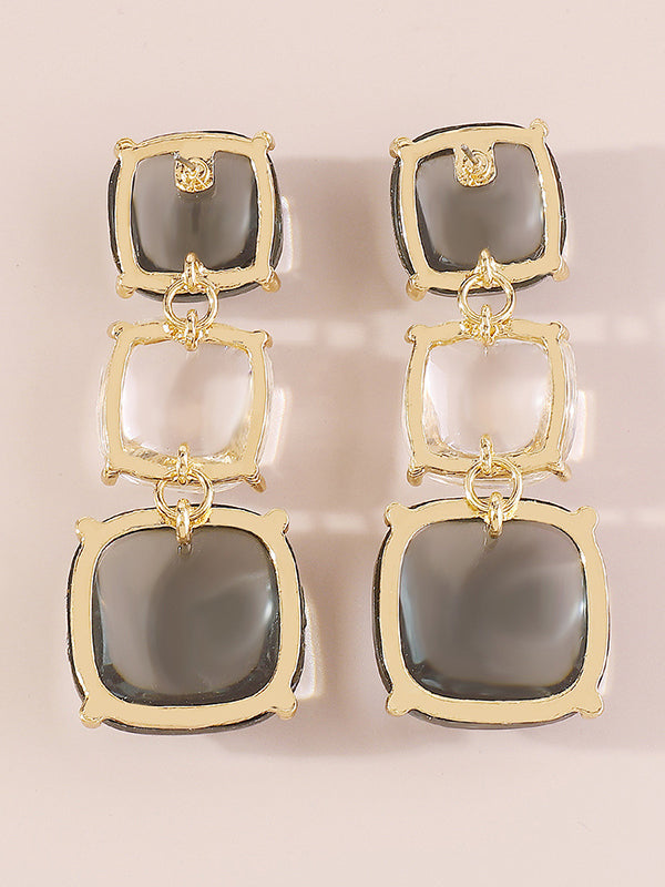 Parure boucles d'oreilles pendantes et boucles d'oreilles géométrique