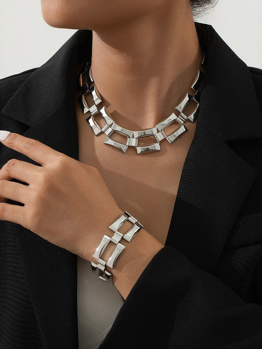 Parure bracelet et collier à chaîne