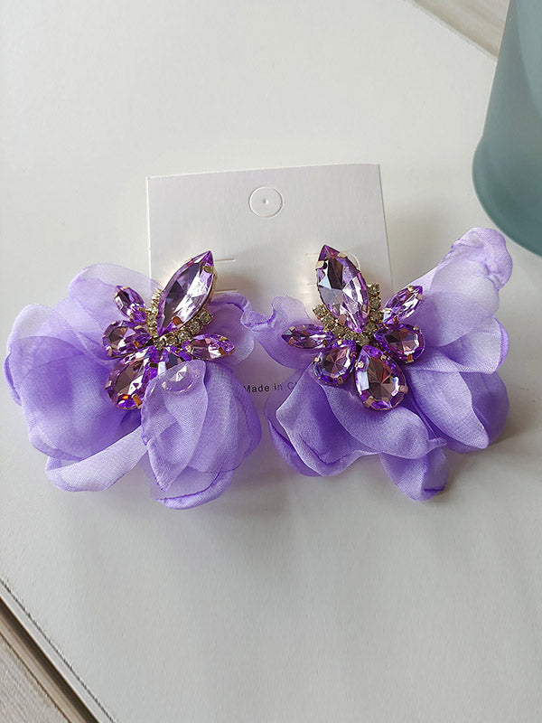 Boucles d'oreilles pendantes en forme de fleur