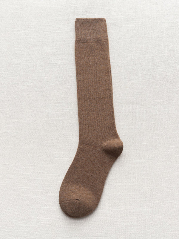 Chaussettes décontractées chaudes couleur unie