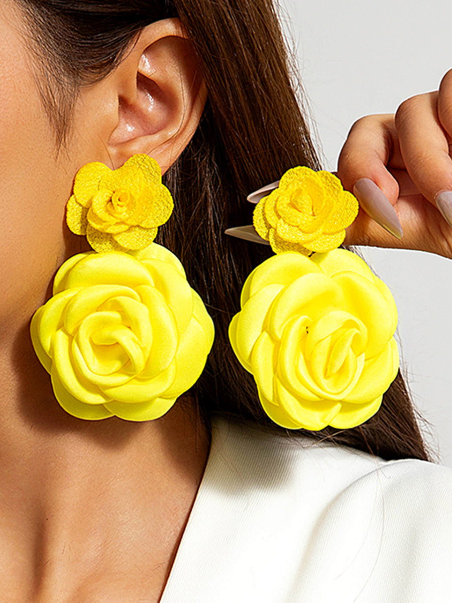 Boucles d'oreilles pendantes en forme de fleur
