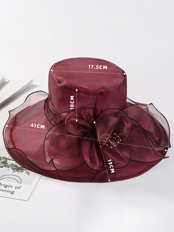 Chapeau de soleil transparent en forme de fleur, à empiècements
