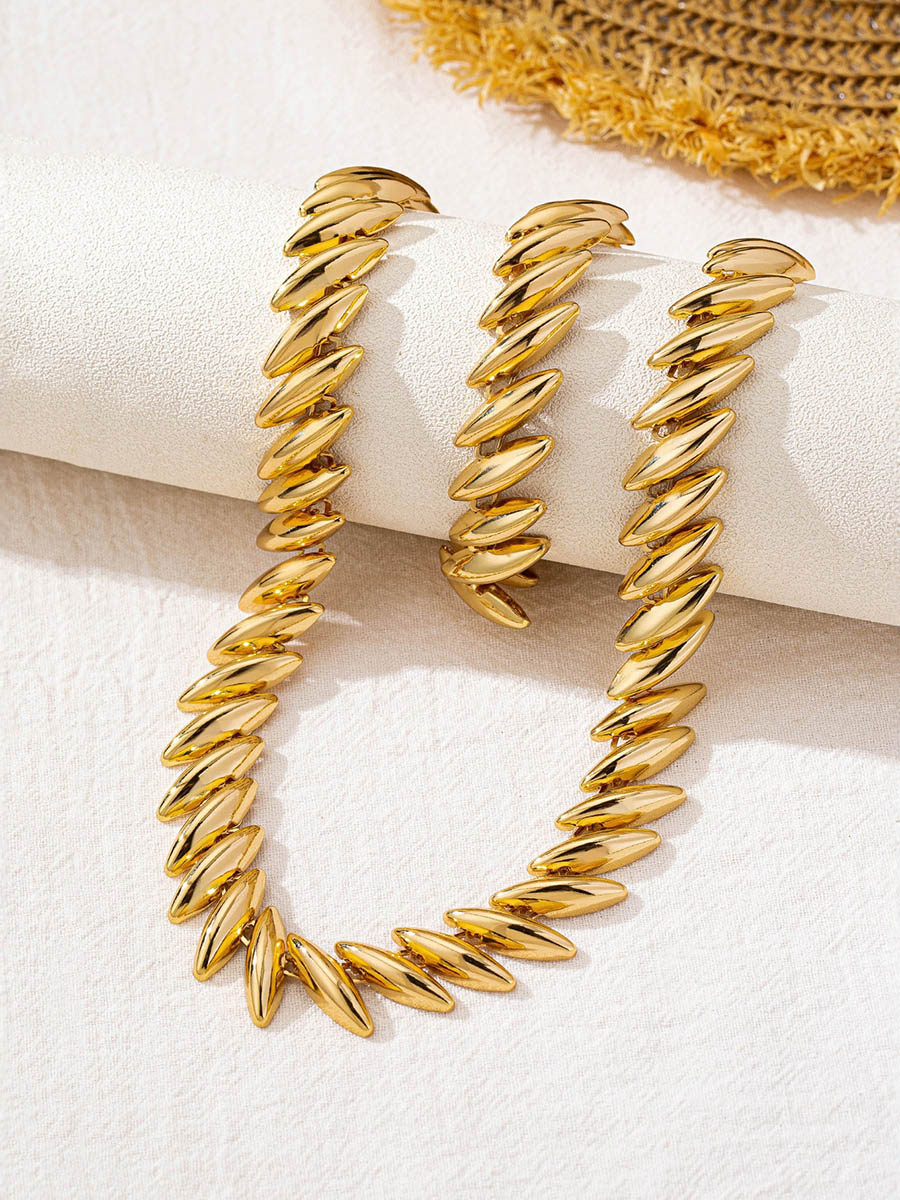 Parure bracelet et collier géométrique