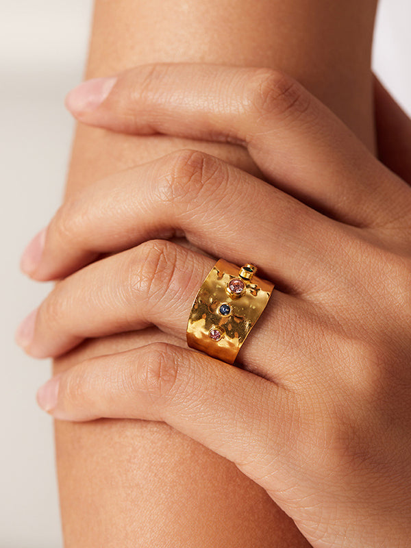 Bague réglable à strass