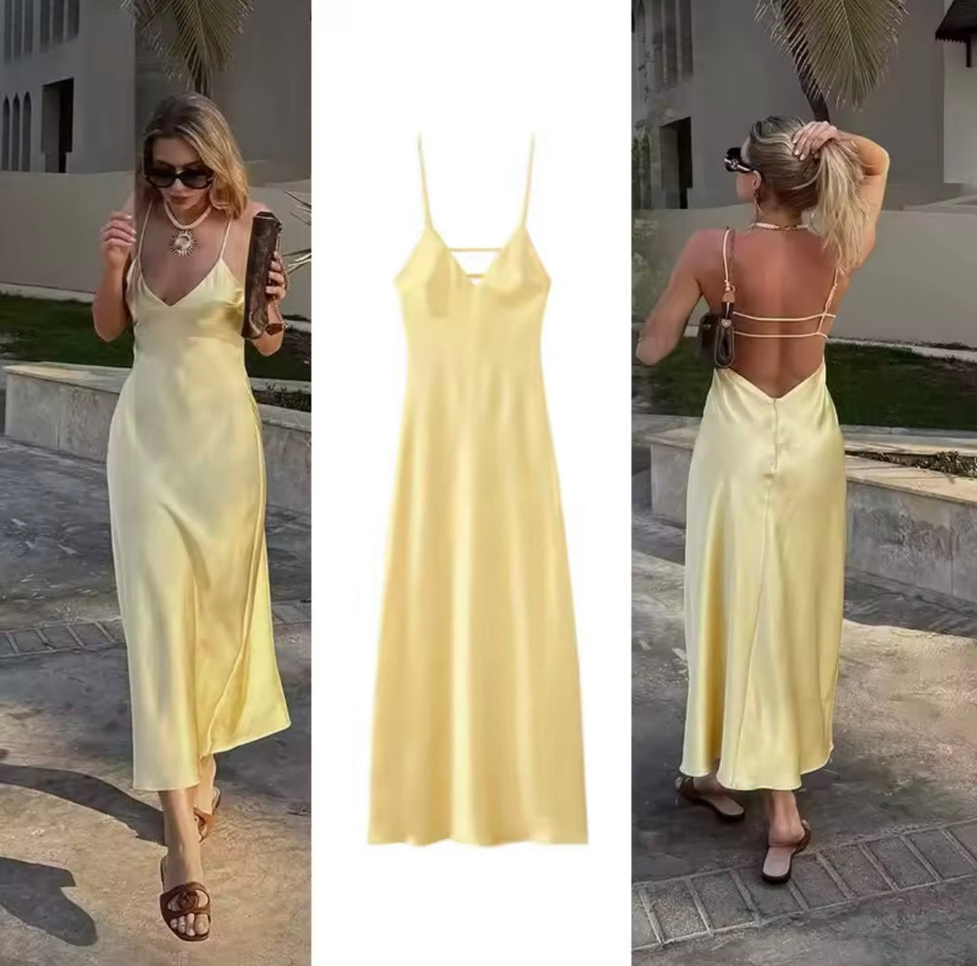 Nikka - Robe Maxi en Satin Long