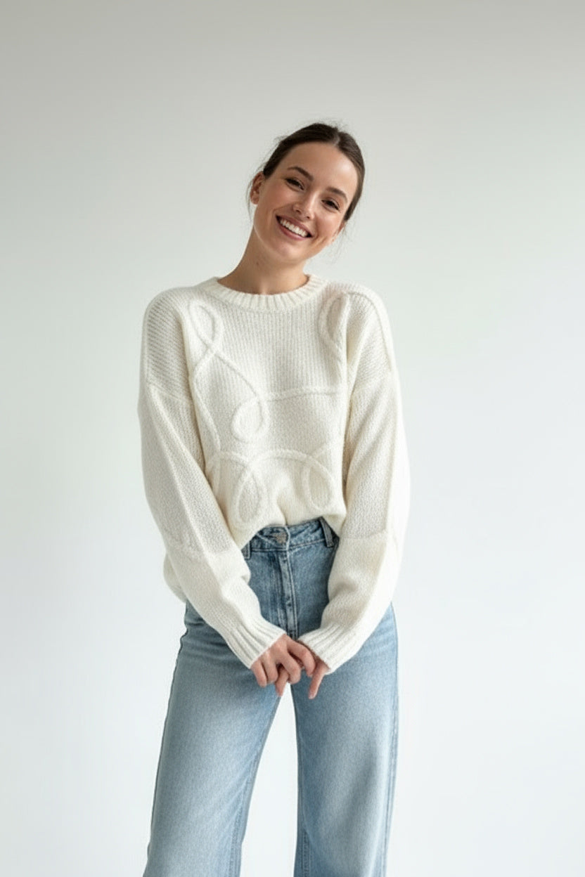 Sienna | Pull en tricot surdimensionné pour femmes avec col rond