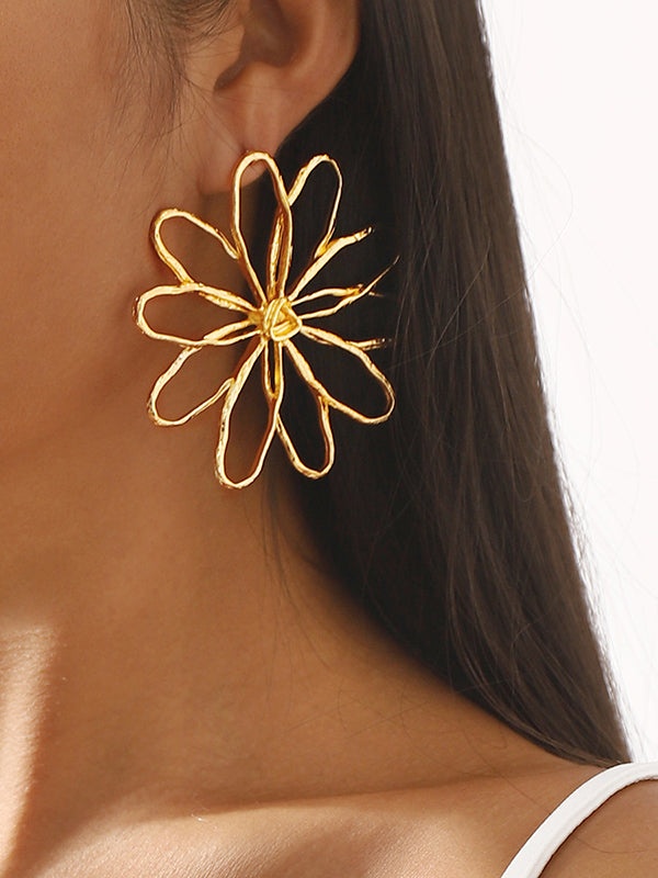Boucles d'oreilles pendantes en forme de fleur