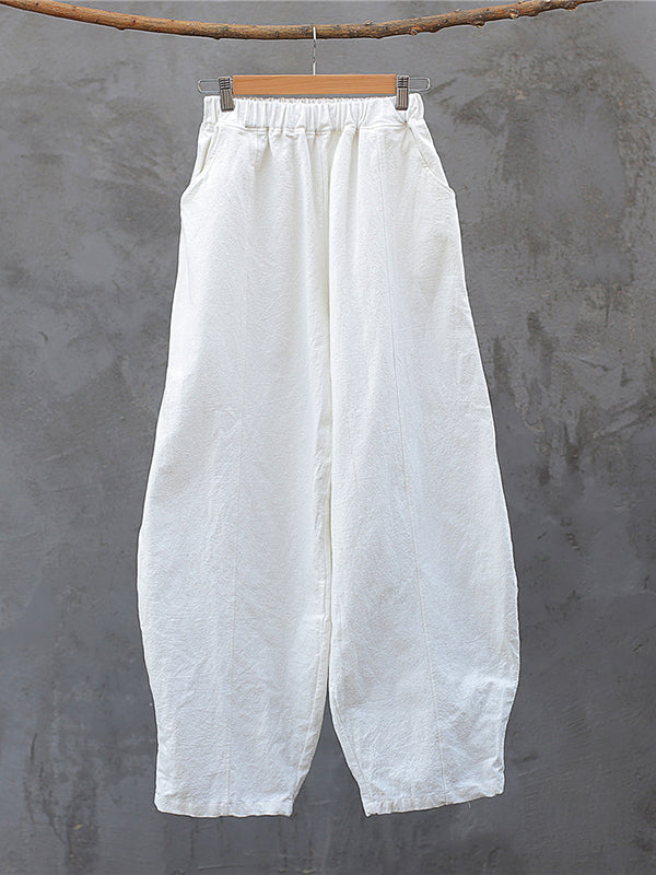 Pantalon simple taille haute, à jambes larges, couleur unie