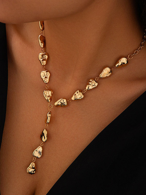 Collier géométrique délicat à chaîne, à empiècements