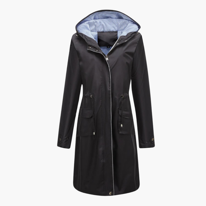 Manteau trench pour femmes avec capuche et poches avant