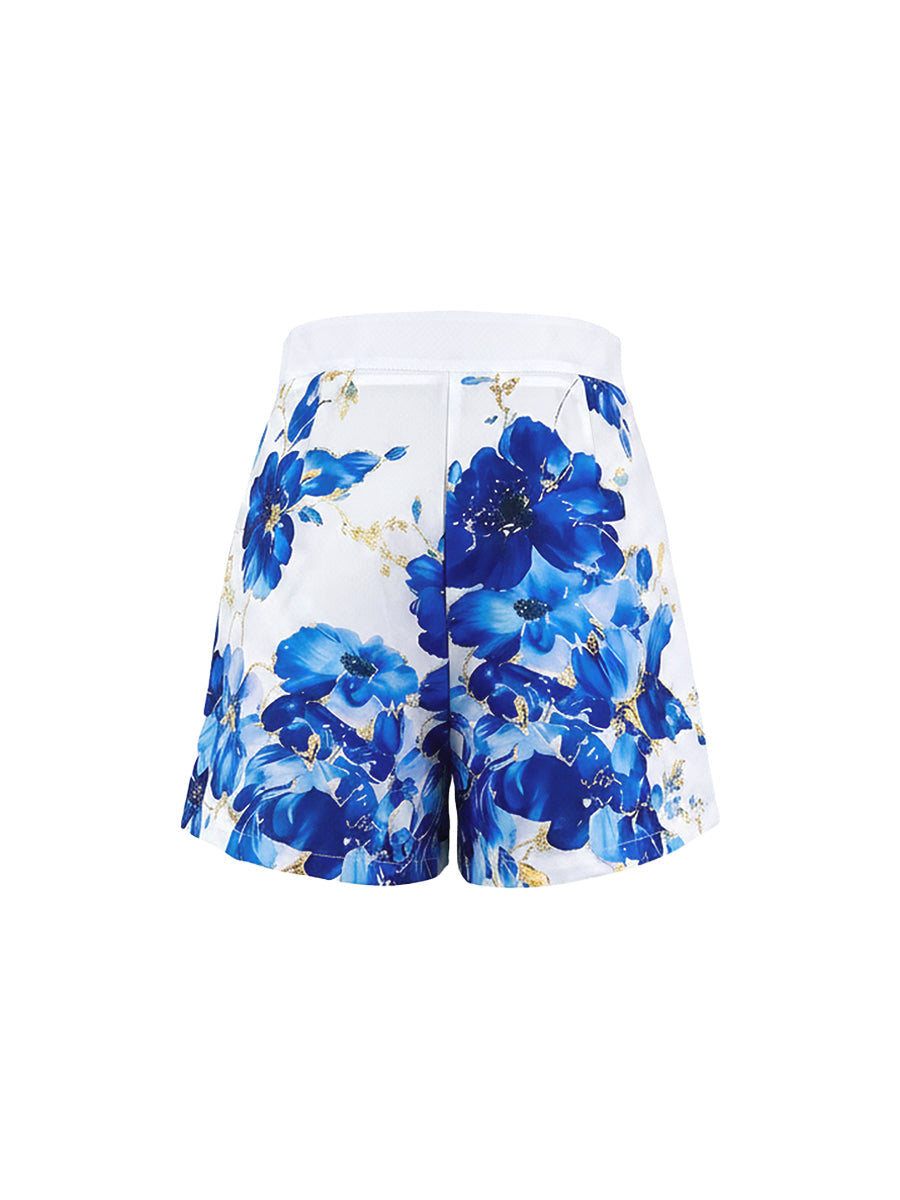 Short ample à jambes larges, à imprimé floral, à poches