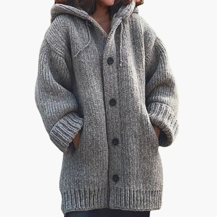 Cardigan long à capuche pour femmes