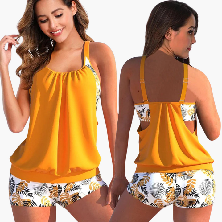 Ensemble Tankini pour femmes - avec effet amincissant et bretelles réglables
