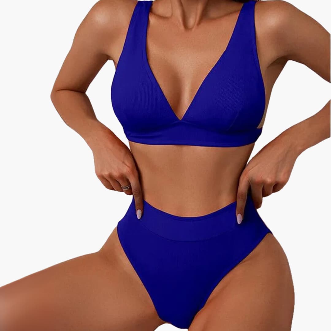 Ensemble de bikini pour femmes à rayures avec bretelles larges pour l'été