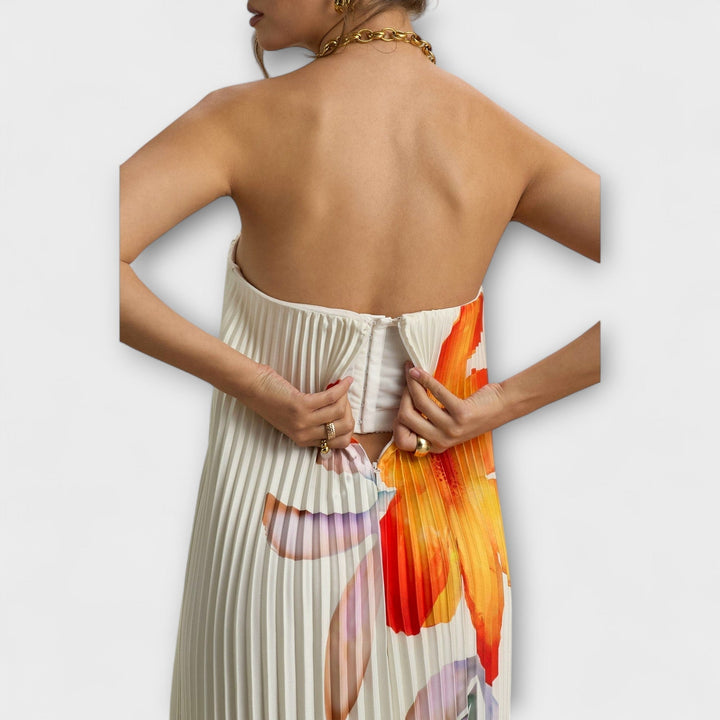 Michelle - Robe Maxi Sweetheart avec Fleurs d'Orange