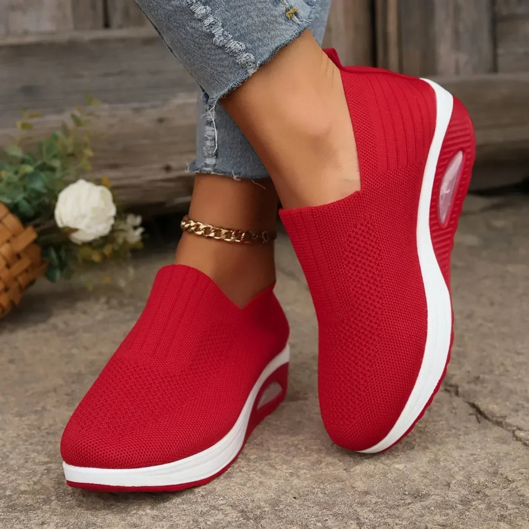 Hermina - Baskets Slip-On pour Femmes avec Structure Tricotée
