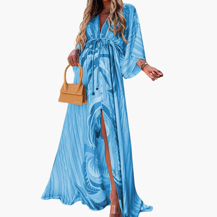 Robe d'été colorée - Robe maxi pour femmes avec imprimé floral