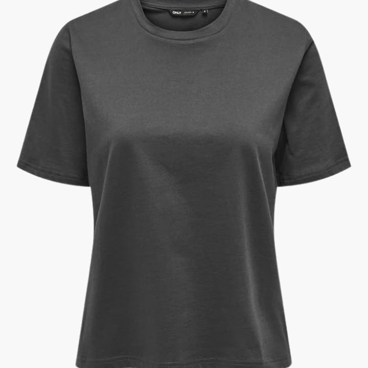 T-shirt pour femmes avec col rond et manches courtes en tissu léger