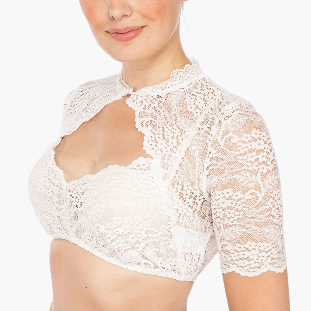 Blouse en dentelle pour dirndl avec décolleté pour femmes - Oktoberfest 2025