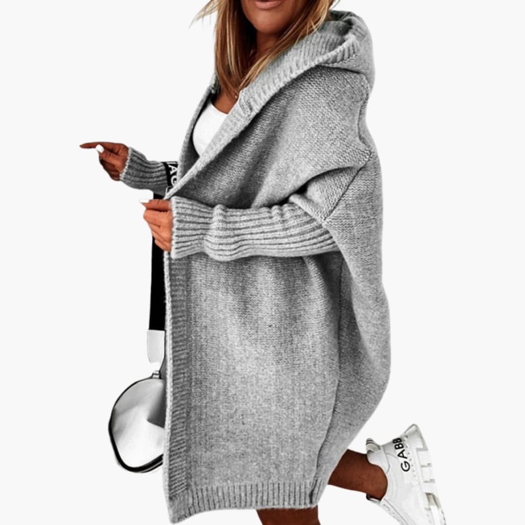 Cardigan en tricot avec capuche pour femmes