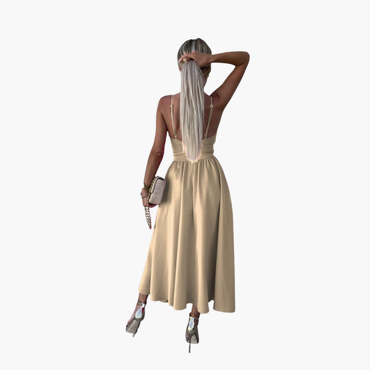 Robe midi élégante pour femmes – Robe d'été à bretelles