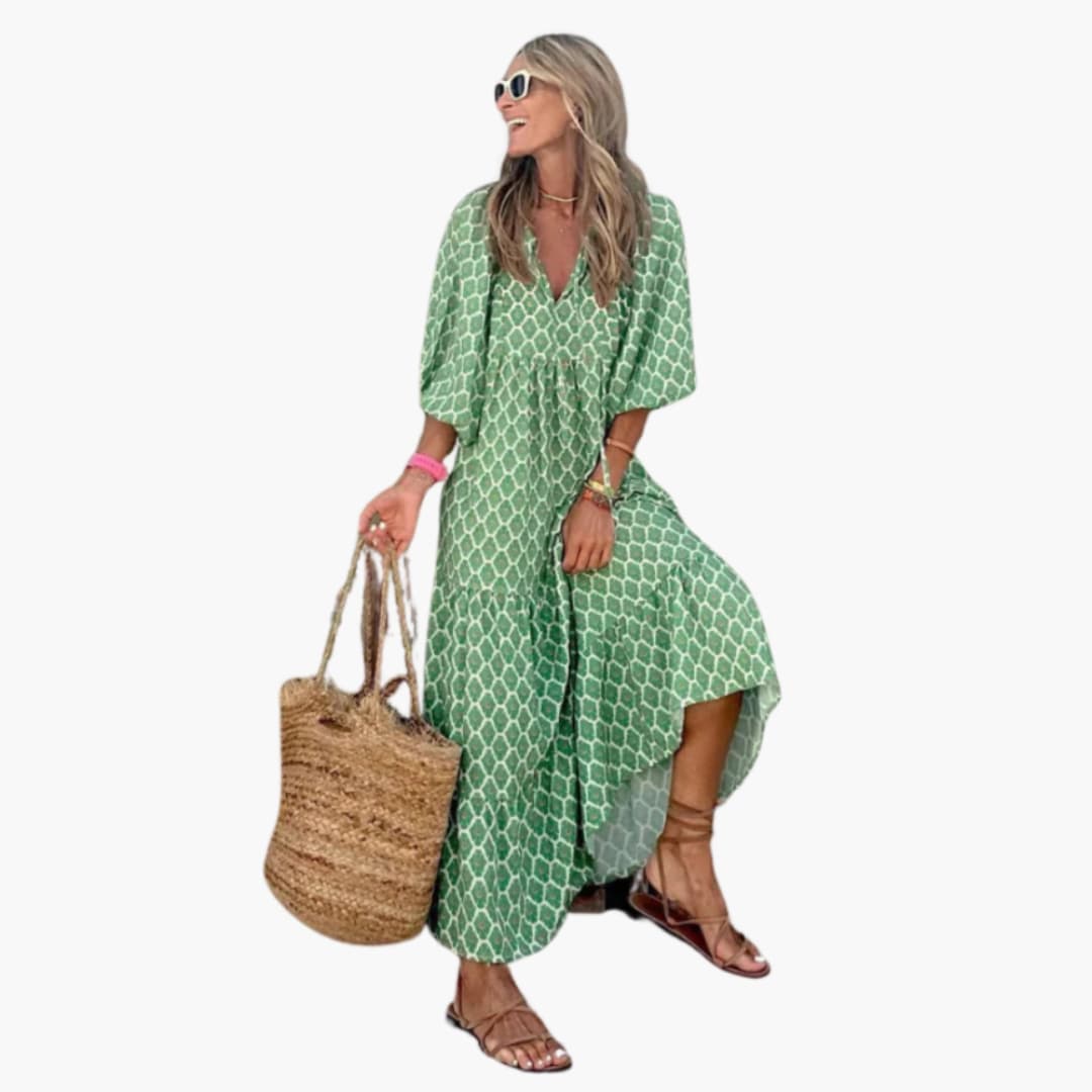 Robe maxi boho pour femmes - Motif floral & coupe décontractée